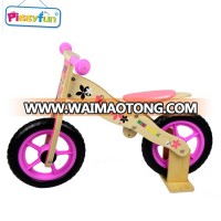 China Manufacture Custom High Quality Children Wooden Bicycle Toy Balance Baby Wood Bike Kids for 2-7 Years Old